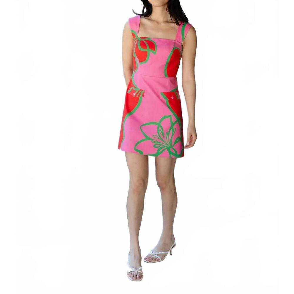 NEW ALDEN ADAIR bobbi mini dress in fuschia outline - Picture 5 of 5